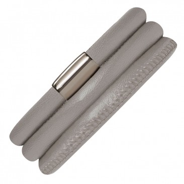 Bracelet cuir de veau véritable 3 rangs Endless JLO nacre métallisé - 1007-3