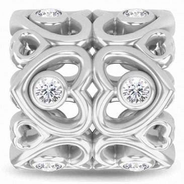 Charm argent Endless Flower of Hearts - 41413