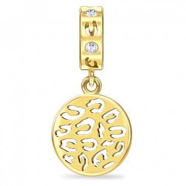 Charm argent plaqué or jaune Endless JLO Leopard Coin - 1881