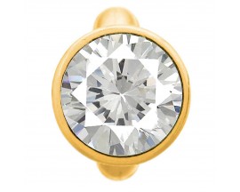 Charm argent plaqué or jaune Endless Round White Dome - 51203-2