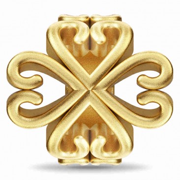 Charm argent plaqué or jaune Endless Treasure of Hearts - 51310