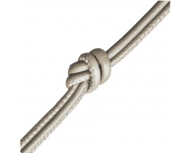 Collier cuir de veau véritable Endless JLO crème métallisé - 4010