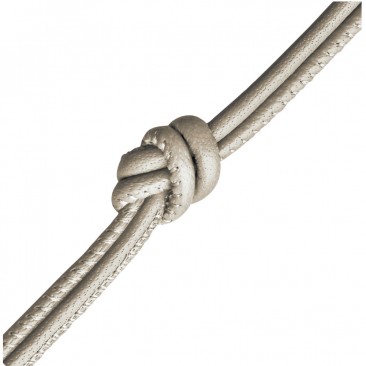Collier cuir de veau véritable Endless JLO crème métallisé - 4010