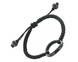 Bracelet cordon noir réglable céramique Ceranity - 903-050.N