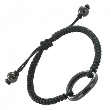 Bracelet cordon noir réglable céramique Ceranity - 903-050.N