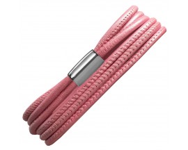 Bracelet cuir de veau véritable Pink Metallic 3-Brins Endless - 1043-2