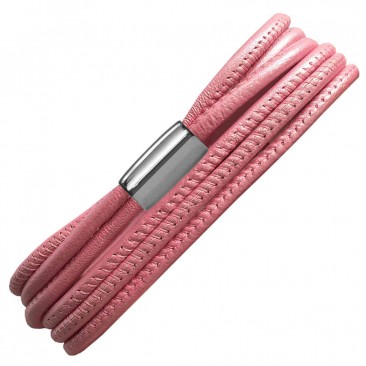 Bracelet cuir de veau véritable Pink Metallic 3-Brins Endless - 1043-2