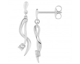 Boucles d'oreilles pendantes empierrées argent - ASWA161Z