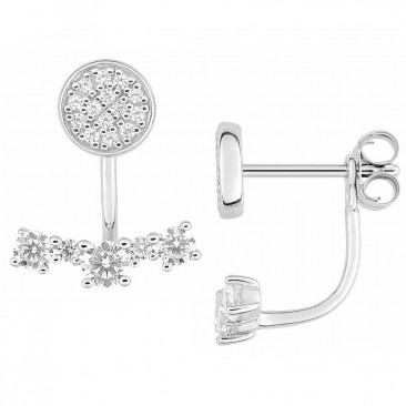Boucles d'oreilles boutons empierrées argent -ASWA200Z