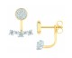 Boucles d'oreilles boutons empierrées plaqué or - BSWM08Z 