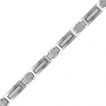 Bracelet acier & carbone Phébus - 35-0611-B