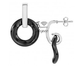 Boucles d'oreilles pendants céramique & acier Ceranity - 904-034.N