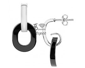 Boucles d'oreilles pendants céramique & acier Ceranity - 904-035.N