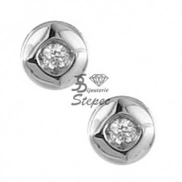 Boucles d'oreilles boutons diamant(s) or Clozeau - W340DG