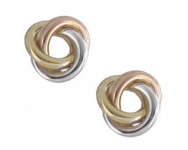 Boucles d'oreilles boutons or tricolore Stepec - nBBPXUv