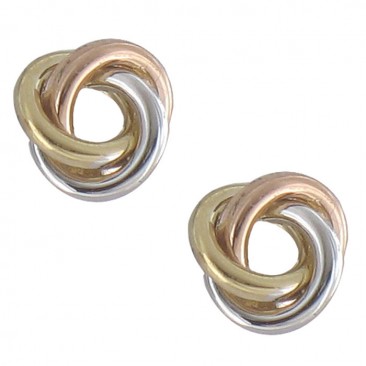 Boucles d'oreilles boutons or tricolore Stepec - nBBPXUv