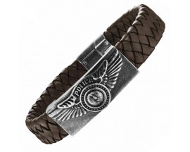 Bracelet cuir & acier Police - PJ25717BLC02S
