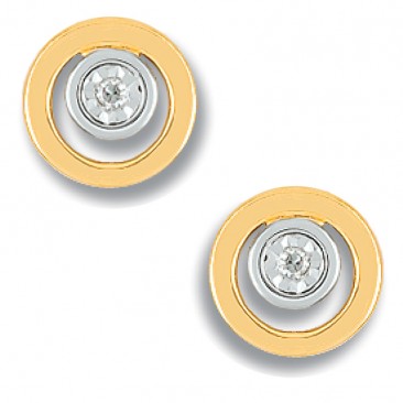Boucles d'oreilles boutons or diamant(s) - QM214BB4