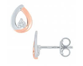 Boucles d'oreilles boutons or diamant(s) - QZ219KB4