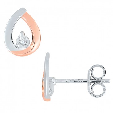 Boucles d'oreilles boutons or diamant(s) - QZ219KB4