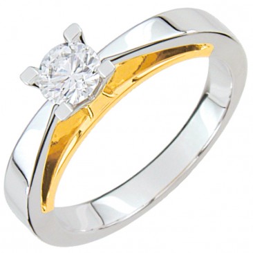 Bague solitaire or diamant 0,40 carat - DC095XB2
