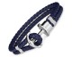 Bracelet cuir bleu marine & acier Paul Hewitt