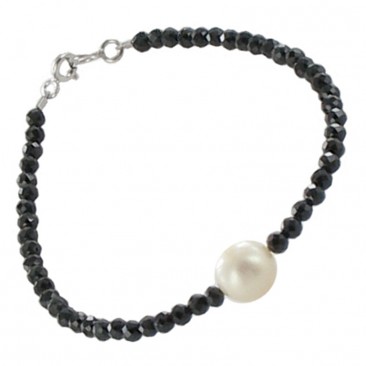 Bracelet argent perle d'eau douce & spinelle Stepec - abr PB fsbs spinelle