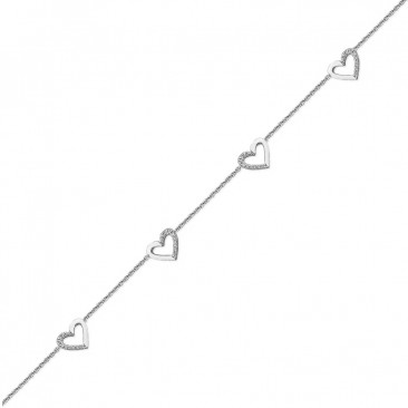 Bracelet coeur argent et oxydes Stepec - TSBPEUBT