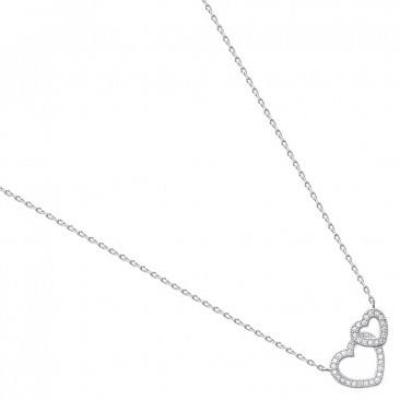 Collier argent oxydes coeur Stepec - TSBXTXOU