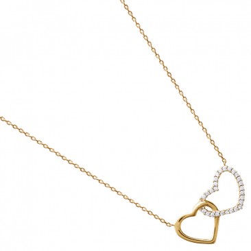 Collier plaqué or oxydes coeur Stepec - ESPETTOI