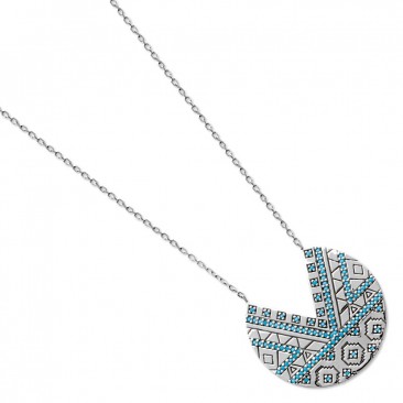 Collier argent et turquoises Stepec - TSBTUBOU