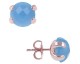 Boucles d'oreilles boutons plaqué or rose et agate light blue Bronzallure - WSBZ00279.BB