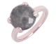 Bague plaqué or rose et grey quartz Bronzallure -
