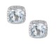 Boucles d'oreilles boutons or aigues marines & diamant(s) H.Gringoire - V 2169 AIG/BTS