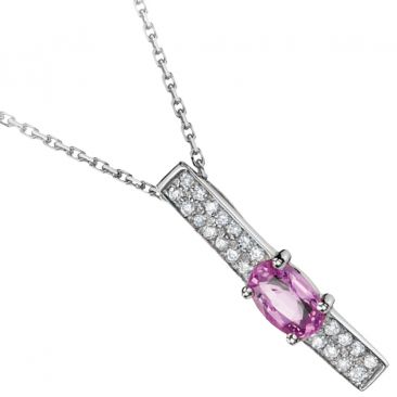 Collier or saphir rose et diamant(s) Pfertzel - 7204115