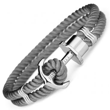 Bracelet nylon gris & acier Paul Hewitt