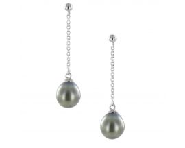 Boucles d'oreilles pendants perles de Tahiti or Stepec - seBS/POt