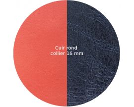 Cuir collier Les Georgettes - Corail/Marine métalisé 16 mm