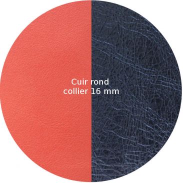 Cuir collier Les Georgettes - Corail/Marine métalisé 16 mm