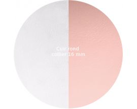 Cuir collier Les Georgettes - Gris clair/Rose clair 16 mm