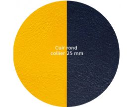 Cuir collier Les Georgettes - Sun/Marine rond 25 mm