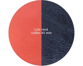 Cuir collier Les Georgettes - Corail/Marine métalisé 45 mm