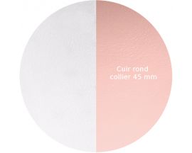 Cuir collier Les Georgettes - Gris clair/Rose clair 45 mm