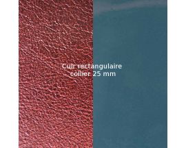 Cuir collier Les Georgettes - Bleu vernis/Bordeaux métalisé 25 mm