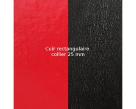 Cuir collier Les Georgettes - Rouge vernis/Noir 25 mm