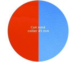 Cuir collier Les Georgettes - Orange vernis/Bleuet 45 mm