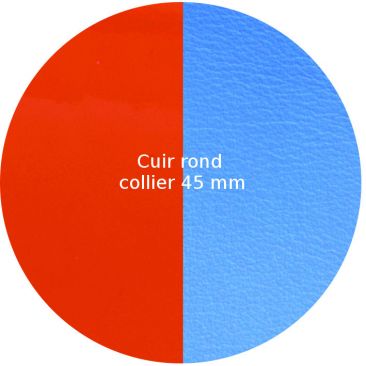 Cuir collier Les Georgettes - Orange vernis/Bleuet 45 mm