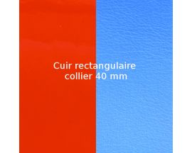 Cuir collier Les Georgettes - Orange vernis/Bleuet 40 mm