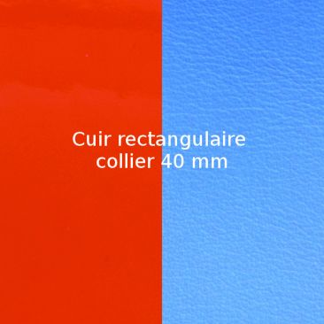 Cuir collier Les Georgettes - Orange vernis/Bleuet 40 mm