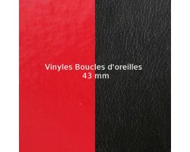 Vinyles boucles d'oreilles 43 mm Les Georgettes - Rouge vernis/Noir